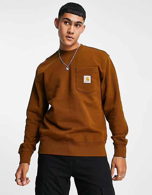Induceren klei Familielid Carhartt WIP pocket oversize sweatshirt in brown | ASOS