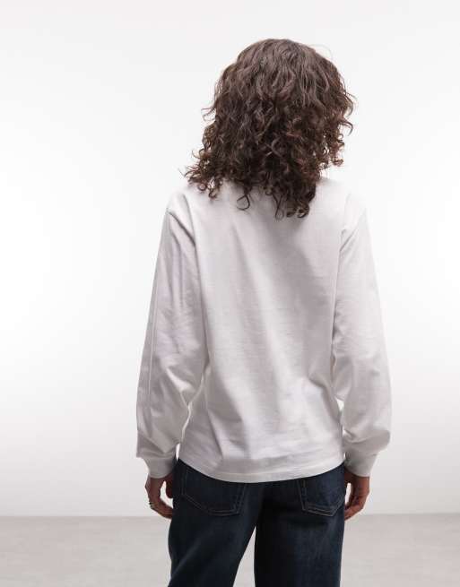 Carhartt WIP Pocket Small Heart Langarm-T-Shirt in Weiß, 4 von 4