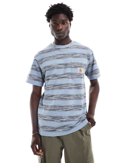 Carhartt WIP pocket stripe t-shirt in blue | ASOS