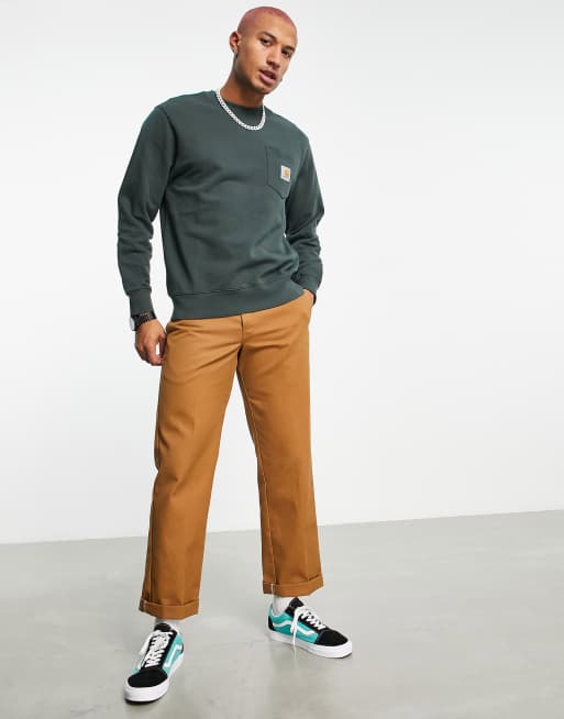 Carhartt WIP pocket sweatshirt in green ASOS