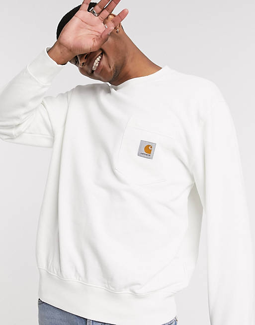Carhartt WIP pocket sweatshirt in off white