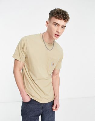 Carhartt WIP pocket t-shirt in beige - ASOS Price Checker