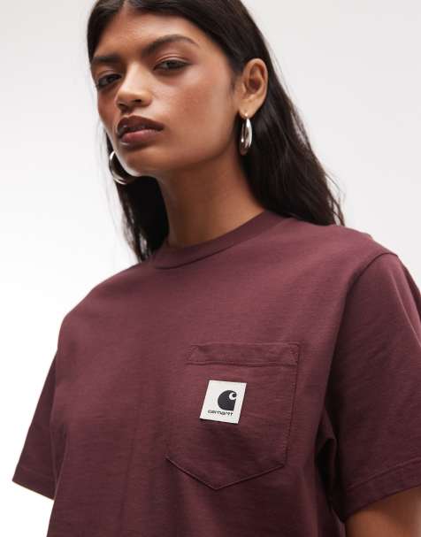 Carhartt WIP Pocket t-shirt in dark burgundy - view 1