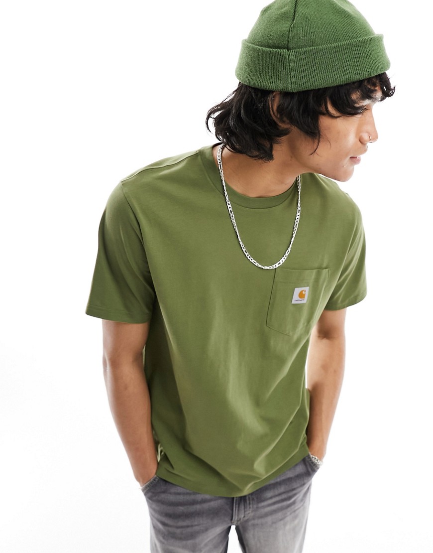 Carhartt WIP pocket t-shirt in khaki-Green