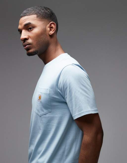 Carhartt WIP pocket t-shirt in light blue, 4 of 5