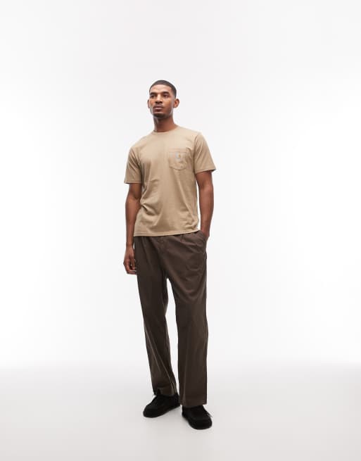 Carhartt WIP pocket t-shirt in light brown, 2 of 5