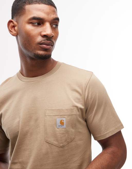 Carhartt WIP pocket t-shirt in light brown, 5 of 5