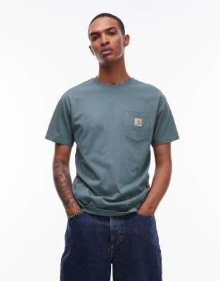 Carhartt T Shirt With Chest Pocket In Green