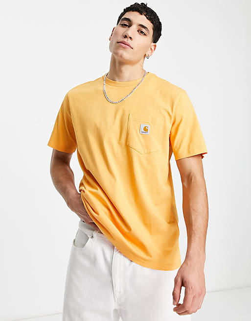 Carhartt WIP pocket t-shirt in orange | ASOS