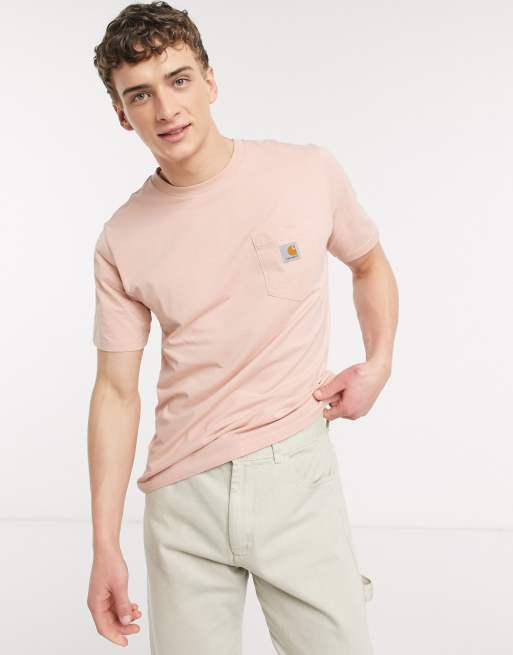 Carhartt WIP pocket t shirt in soft pink