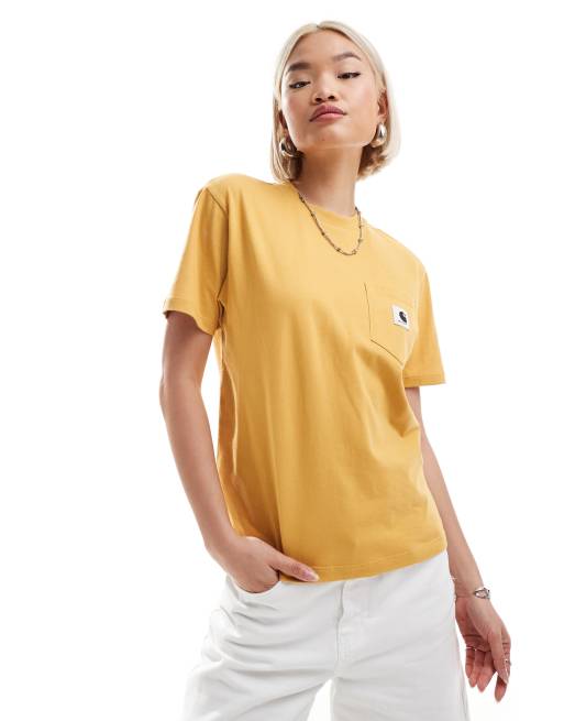 Carhartt WIP pocket t shirt in yellow ASOS