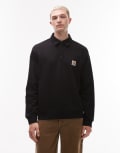 [Carhartt WIP] Carhartt WIP polo sweatshirt in black S Black