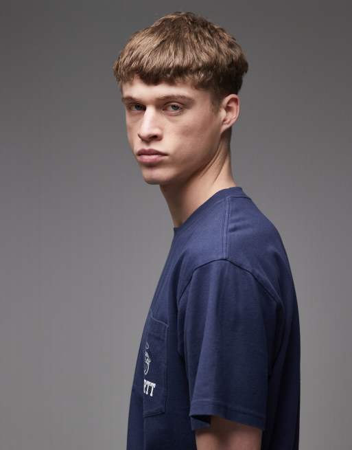 Carhartt WIP – Pond Corps – Marinblå t-shirt med ficka, 4 av 5