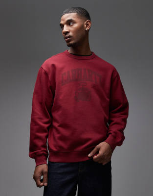 Carhartt WIP - Pond Corps - Sweat oversize à enfiler - Bordeaux délavé-Rouge