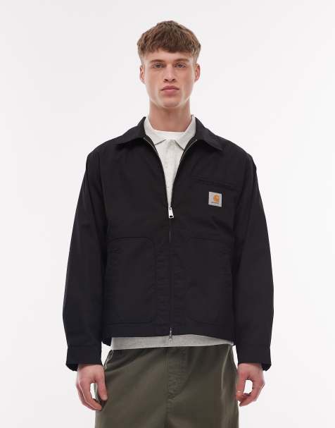 Carhartt WIP postal zip through jacket in black - view 1