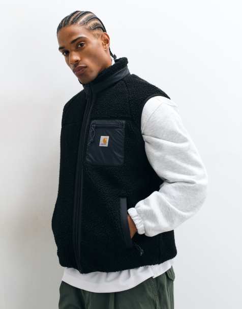 Carhartt WIP Prentis borg fleece liner gilet in black - view 1