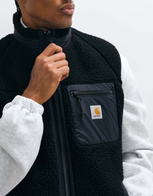 Carhartt WIP Prentis borgfleece bodywarmer in zwart, 4 van 5