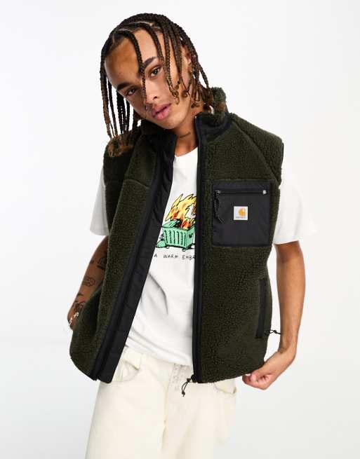 Carhartt WIP – Prentis – Grön väst i ullimitation
