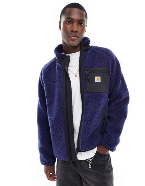 Carhartt WIP – Prentis – Leichte Teddyfell-Jacke in Lila mit Reißverschluss - view 1
