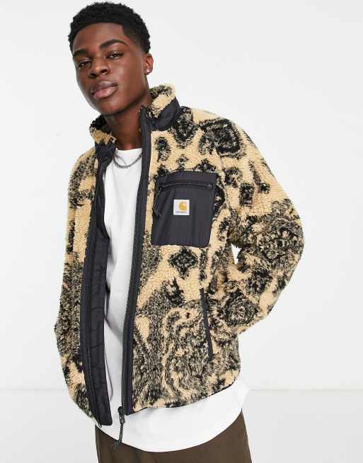 Carhartt WIP prentis paisley sherpa fleece in beige | ASOS