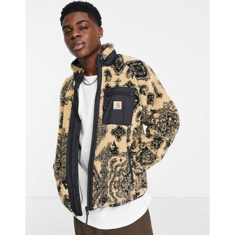 Carhartt WIP prentis paisley sherpa fleece in beige | ASOS