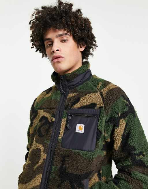 Carhartt WIP prentis sherpa fleece in camo | ASOS