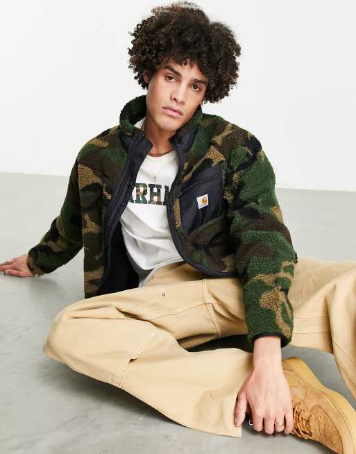 Carhartt WIP prentis sherpa fleece in camo