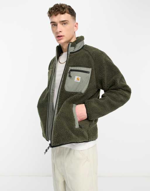 Carhartt WIP prentis sherpa fleece in khaki