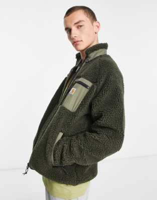 Carhartt WIP Prentis sherpa fleece in khaki | ASOS