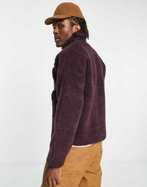 Carhartt WIP prentis sherpa fleece in purple, 2 of 4