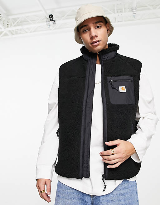 Carhartt WIP prentis fleece vest in black | ASOS