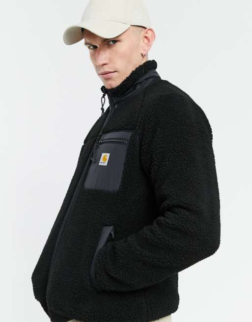 Carhartt WIP - Prentis - Sort sherpa med lynlås