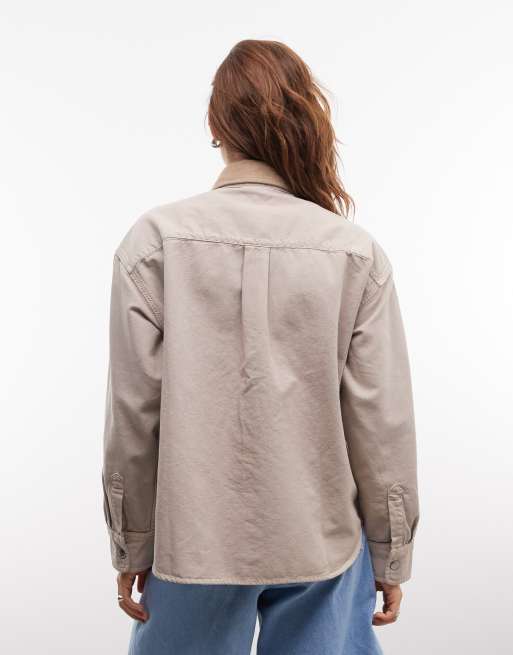 Carhartt WIP prescott jacket in oyster grey, 4 of 4