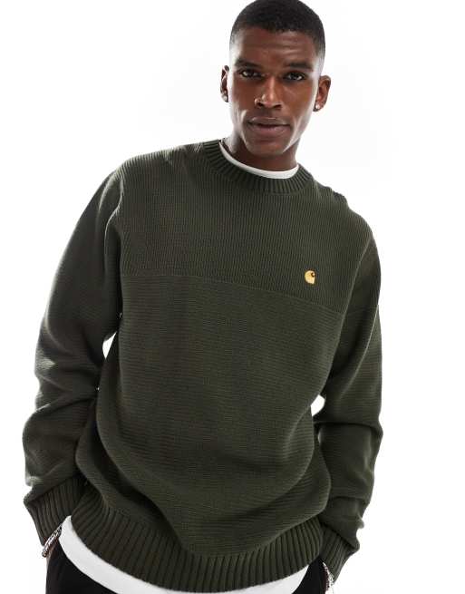 Carhartt WIP print jumper in green ASOS