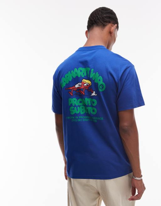 Carhartt WIP pronto loose fit t-shirt with back print in blue