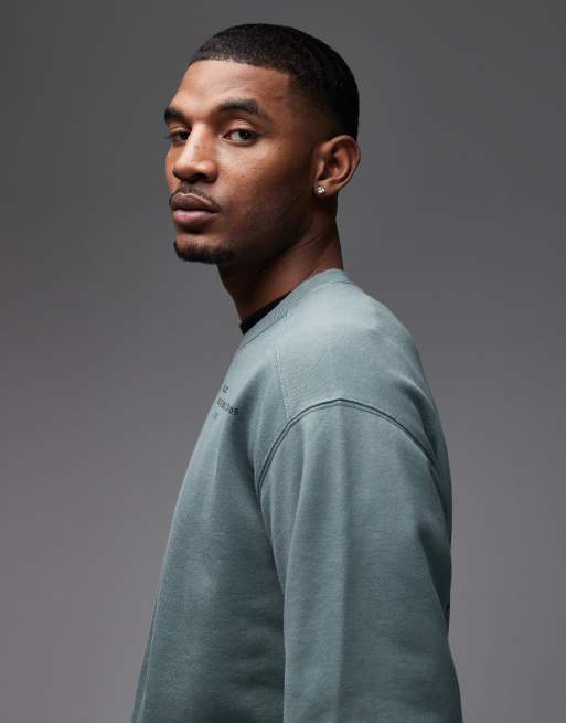 Carhartt WIP - Punched - Felpa oversize verde slavato, 4 di 5