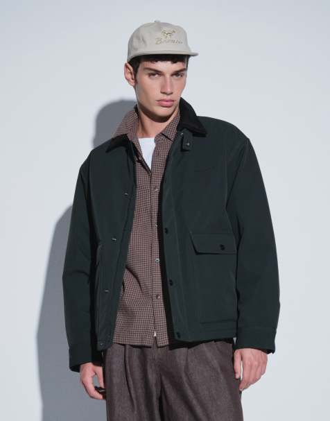 Carhartt WIP – Quentin – Ciemnozielona kurtka z kontrastowym kołnierzykiem - view 1