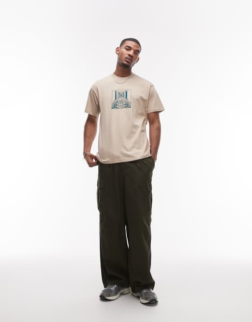 Carhartt WIP racer graphic t-shirt in beige, 2 of 4