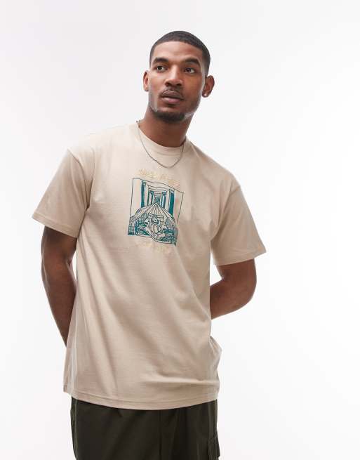 Carhartt WIP racer graphic t-shirt in beige, 3 of 4