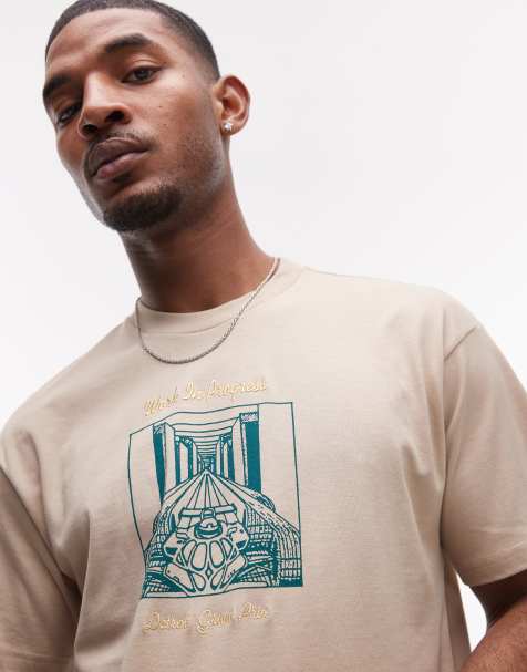 Carhartt WIP – Racer – T-Shirt in Beige mit Print - view 1