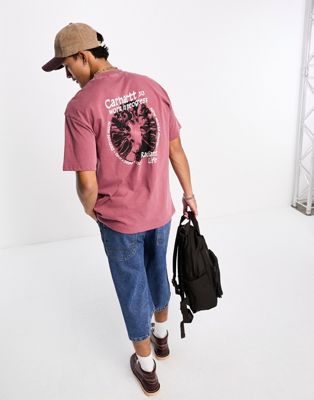 Carhartt WIP radiant backprint t-shirt in pink - ASOS Price Checker