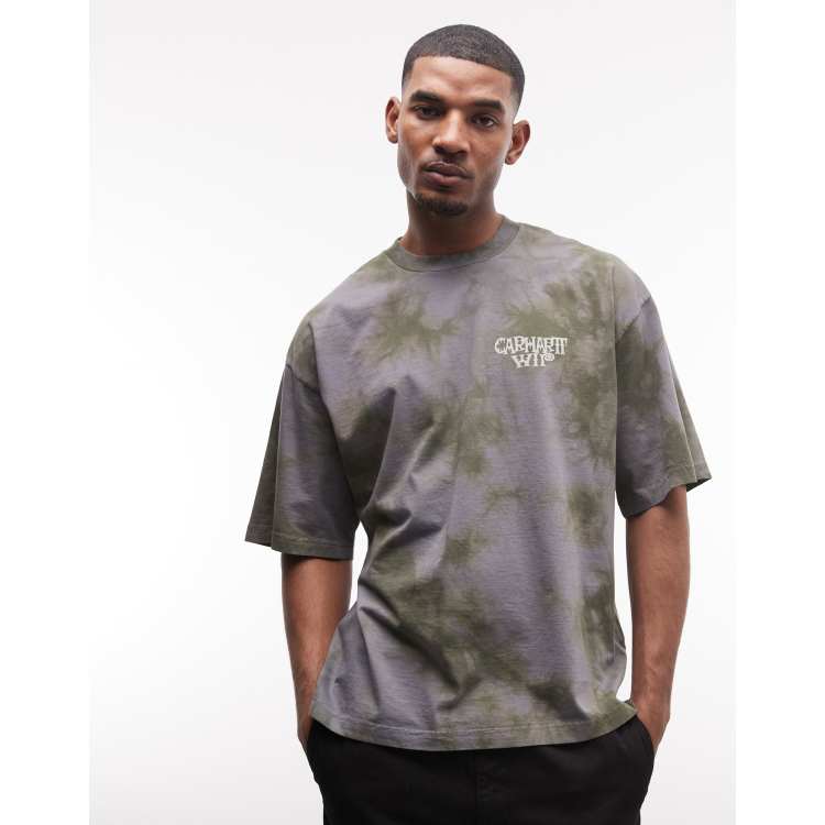 Carhartt WIP radiate t-shirt in green tie dye | ASOS