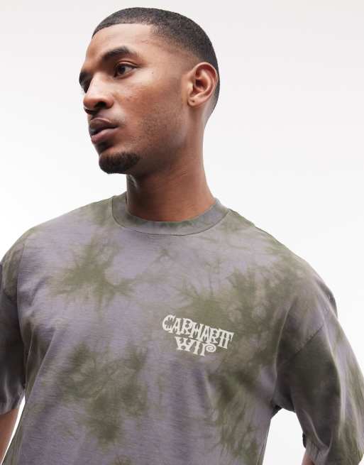 Carhartt WIP radiate t-shirt in green tie dye, 4 of 5