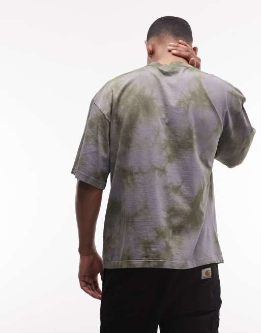 Carhartt WIP radiate t-shirt in green tie dye, 5 of 5