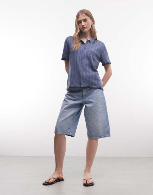 Carhartt WIP – Ramsey – Blå, stickad pikétröja, 2 av 4