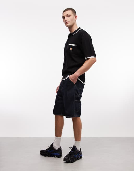 Carhartt WIP ramsey knit polo in washed black, 2 of 5