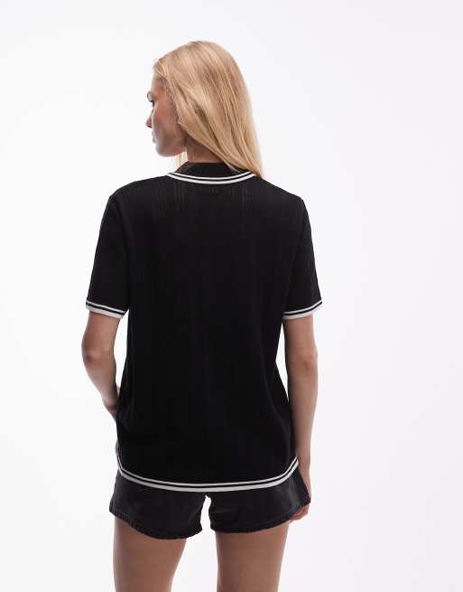 Carhartt WIP - Ramsey - Polo in maglia nero slavato, 4 di 4