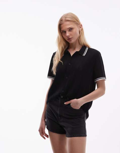 Carhartt WIP - Ramsey - Sort forvasket polo i strik - view 1