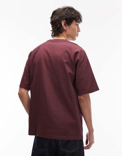 Carhartt WIP - Ray - Bordeauxrød afslappet T-shirt med tekstlogo, 3 af 5