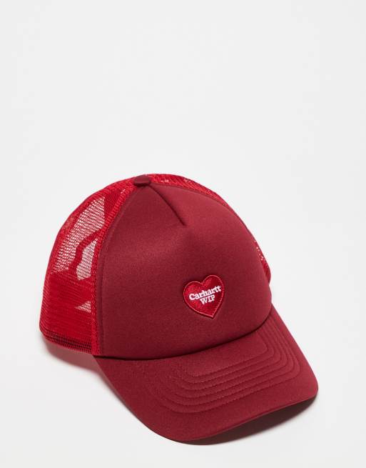 Carhartt WIP - Rød trucker-kasket med hjerte-logomærke